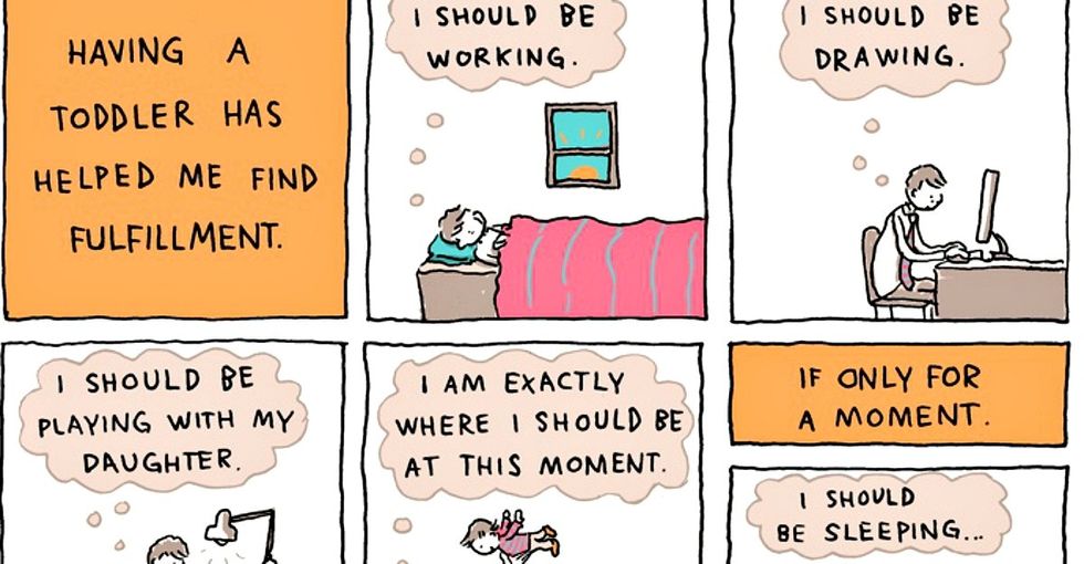 A comic for dads learning important life lessons from their toddlers.