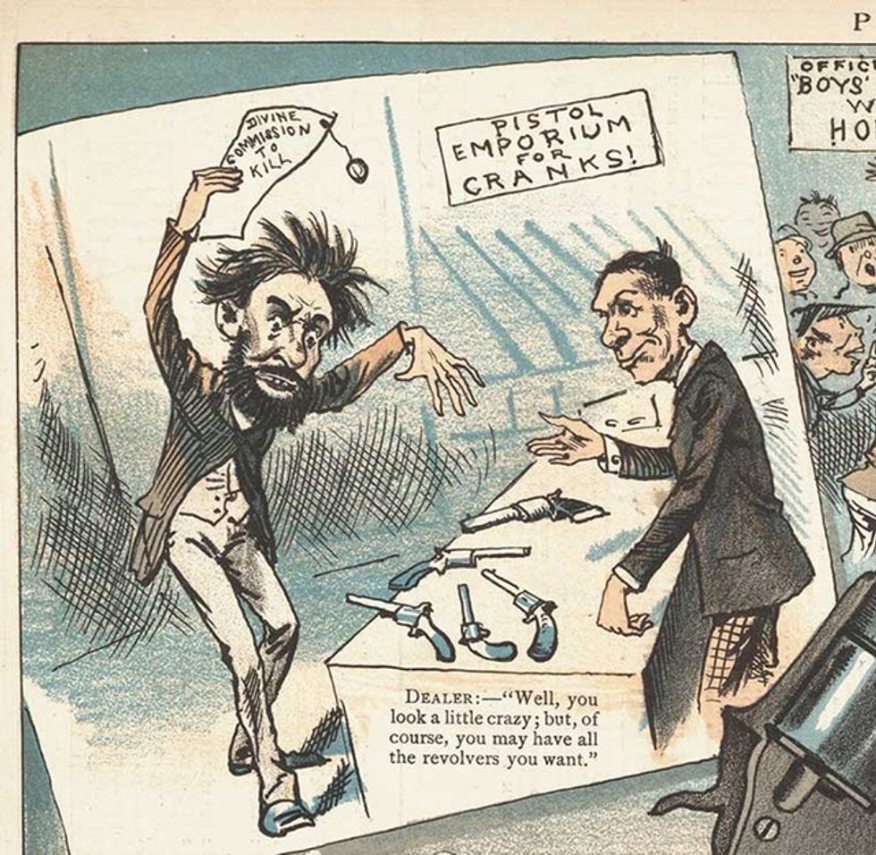 3 accurate predictions about guns in America from an 1881 cartoon.