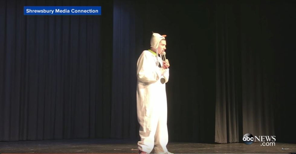 A boy with autism sang at a school talent show. It didn't go as planned. It went better.