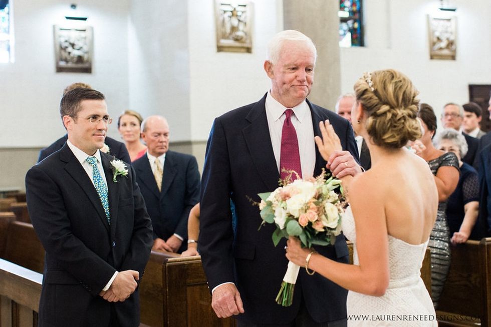 She lost her father 10 years ago but reunited with his heart on her wedding day.