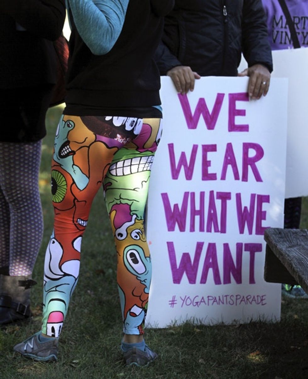 A man told women they shouldn't wear yoga pants. So they threw a yoga pants parade.