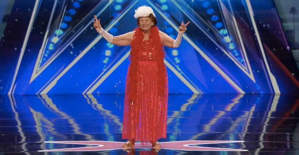Watch this 90-year-old woman give the performance of a lifetime on national TV.