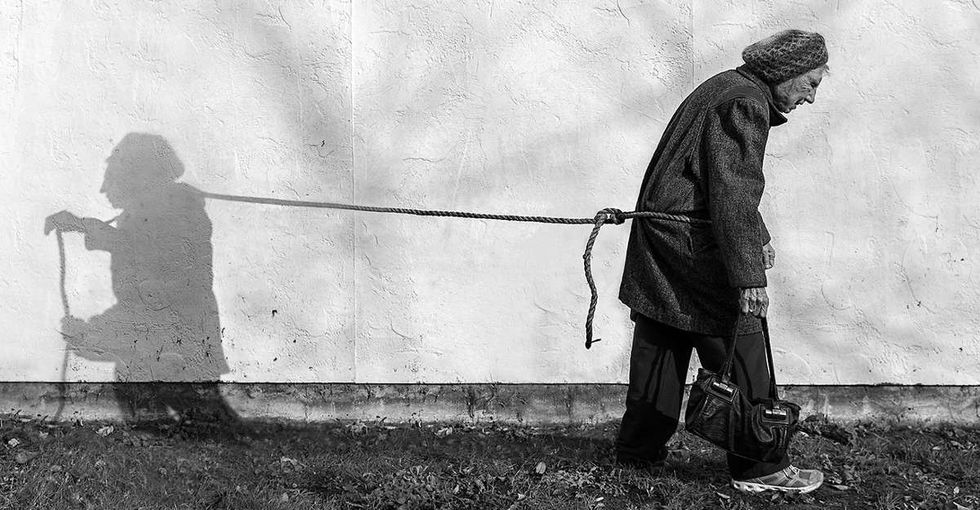 Instead of complaining when his 93-year-old mom moved in, he got his camera.