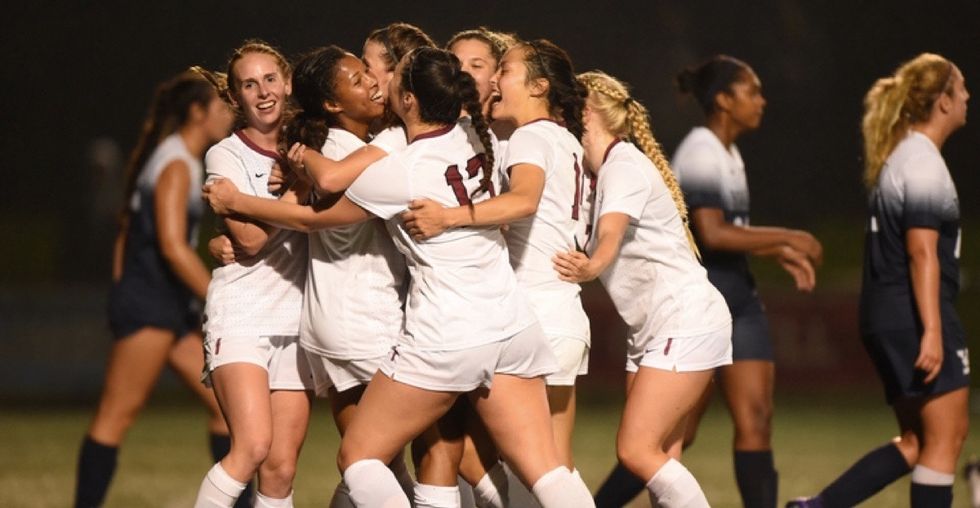 When the Harvard men's soccer team went low, the women's team went high.