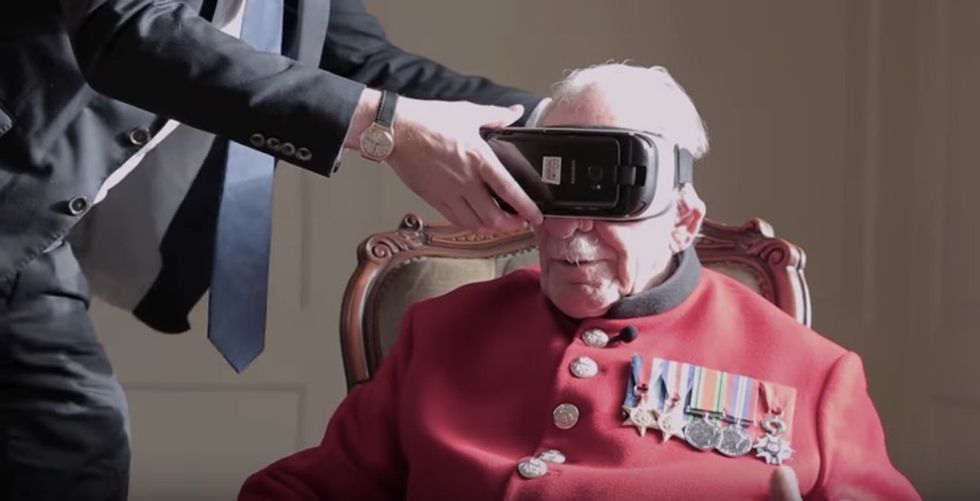 During WWII, he helped free a French town. His reaction to seeing it today is beautiful.