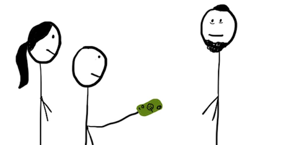 The uncomfortable truth about tipping, explained with stick figures.