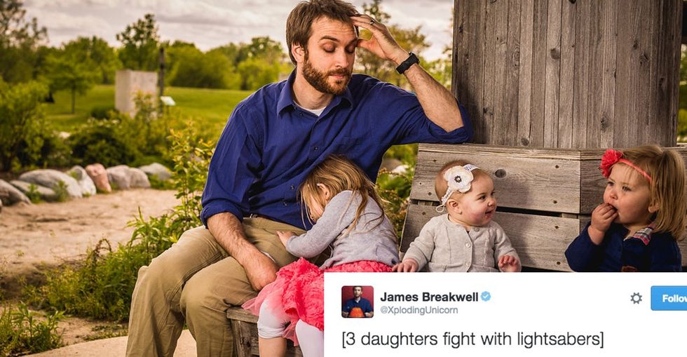 Behind the scenes with a dad who gained internet fame tweeting about his 4 daughters.