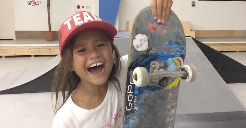 This awesome skateboarder is 8 years old, and she just made history.