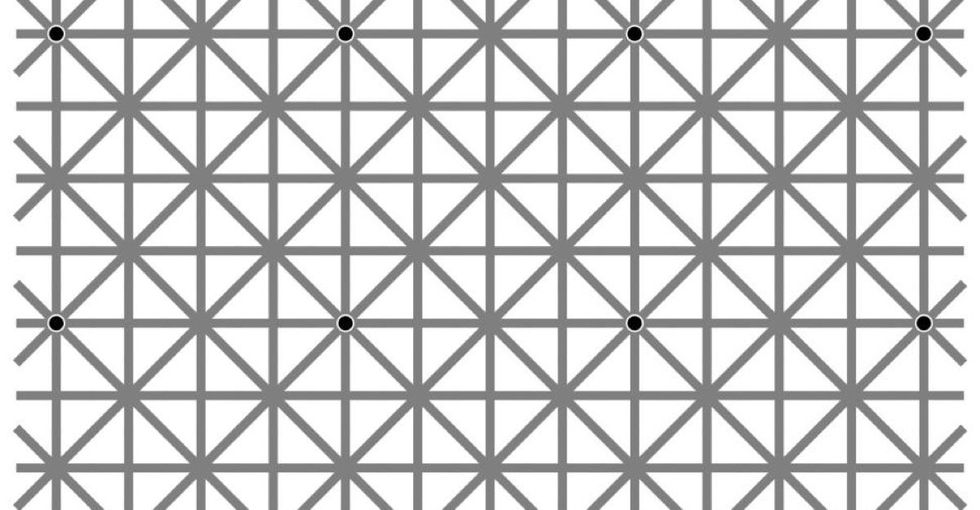 How many of your friends can see all the dots in this optical illusion? Probably none.