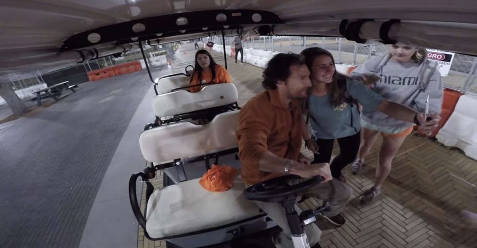 Matthew McConaughey surprised University of Texas students looking for a safe ride home.