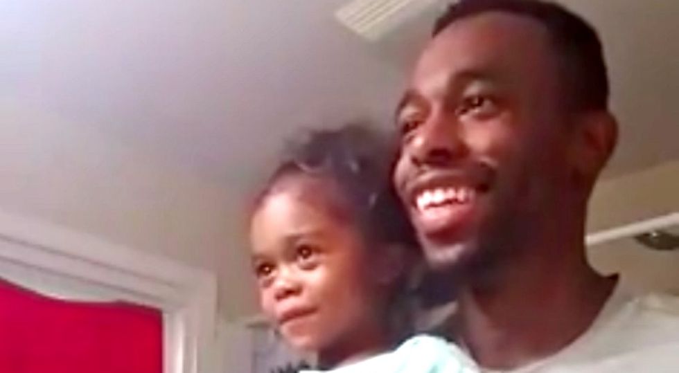 This dad is teaching his daughter to love herself and others with a morning mantra.