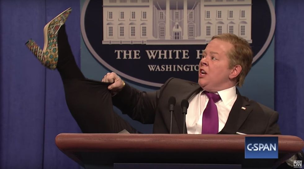 LOL: Melissa McCarthy brought 'Spicey' back to 'SNL' with Kate McKinnon as Jeff Sessions.