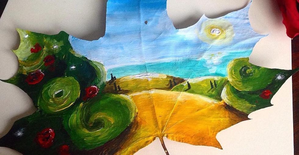 A 17-year-old turned these fallen leaves into incredible works of art.