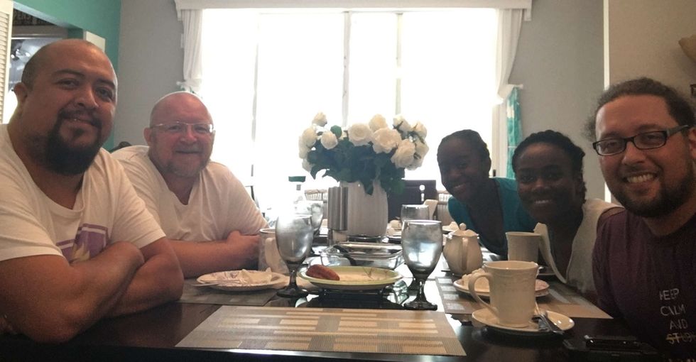 A family that fled Hurricane Matthew found a couple on Airbnb who took them in for free.