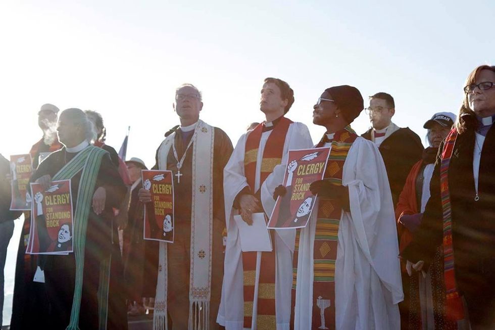 500 religious leaders joined Native Americans in protest and prayer at Standing Rock.