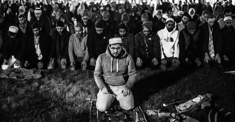 Allies took a stand for praying Muslim students at the University of Michigan.