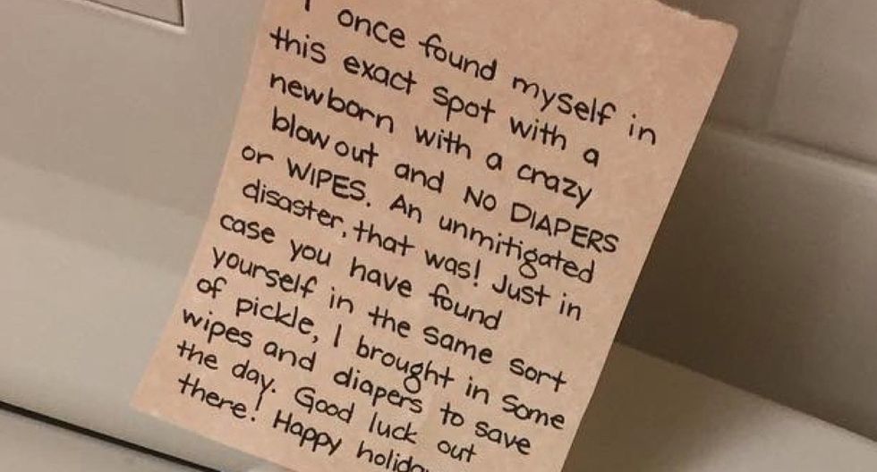 Why one mom left a pile of clean diapers and wipes in a HomeGoods bathroom.