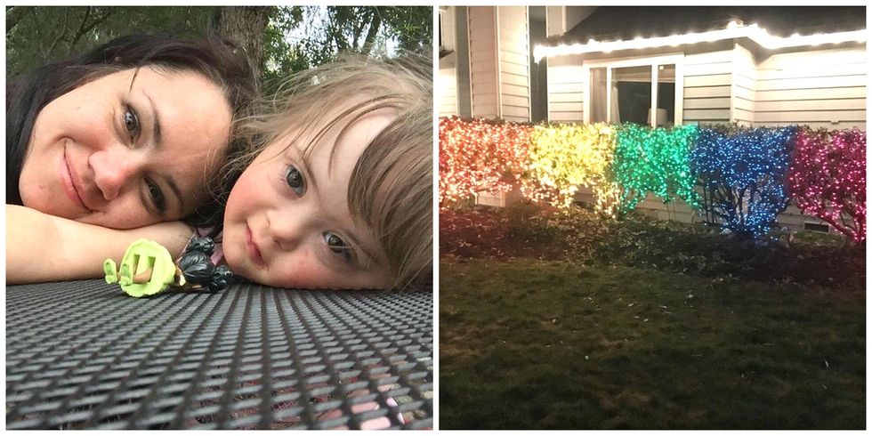 What the mom behind the viral rainbow Christmas lights wants people to know.