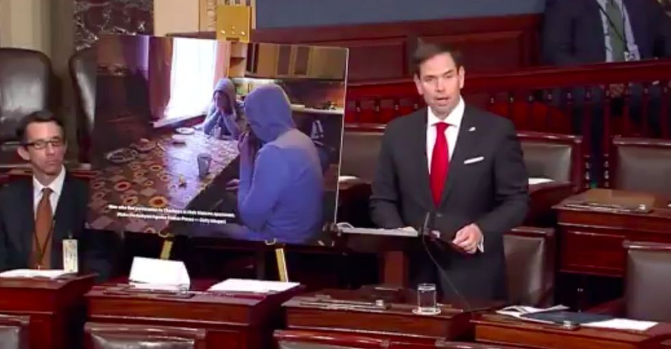 Marco Rubio comes to the defense of gay men in Chechnya in a fiery speech.