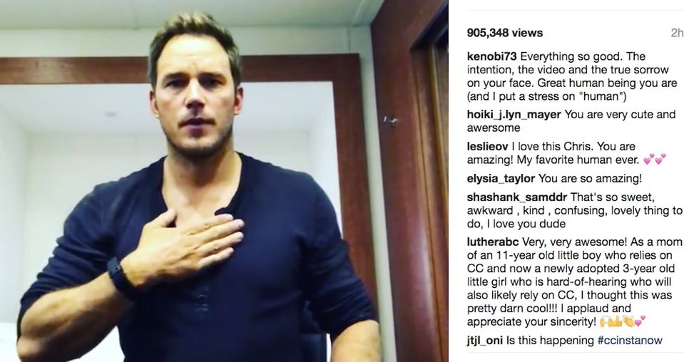Chris Pratt apologized to deaf fans online then had harsh words for Instagram itself.