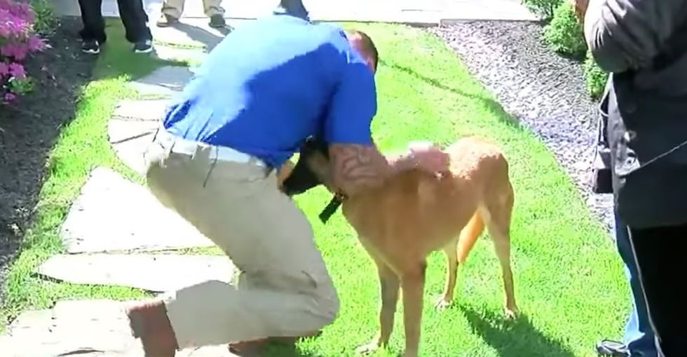 After 3 years apart, this sergeant gave his service dog a new home with his family.