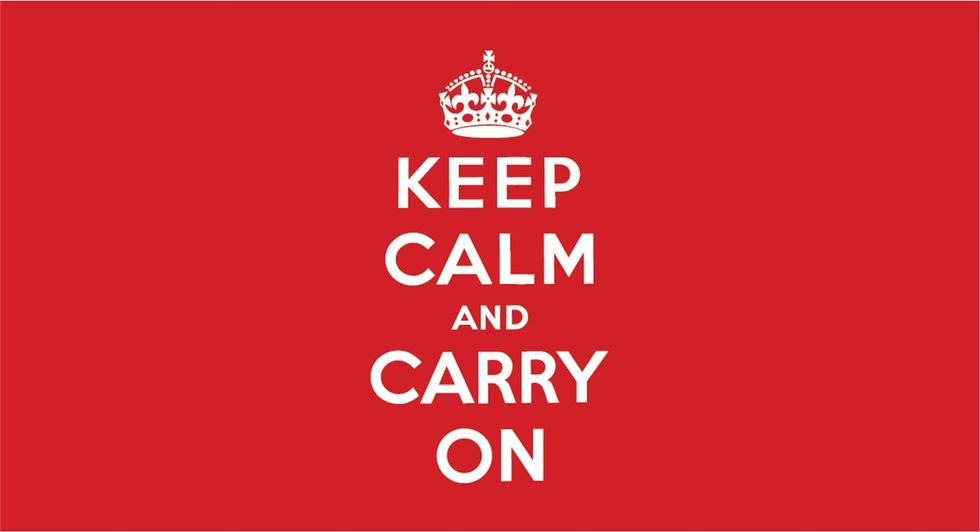 'Keep Calm and Carry On' is clichéd. It's also missing two-thirds of the original message.