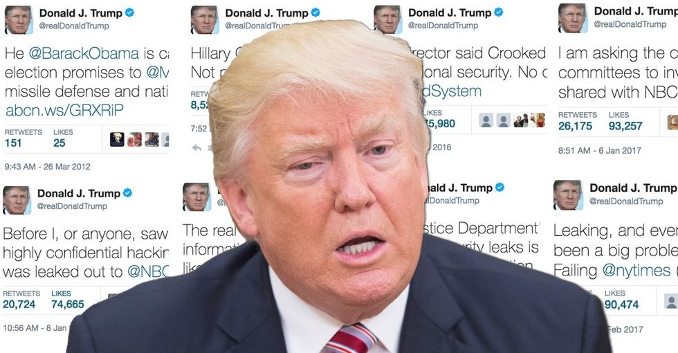 36 Trump tweets that really didn't age well in the wake of his intel leak.