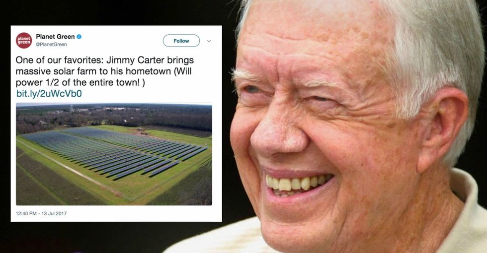 Even at age 94, Jimmy Carter's still an ecowarrior. Trump