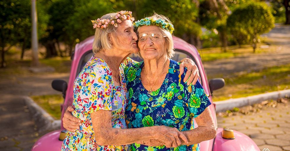 These twins celebrated their 100th birthday with a photo shoot too cute for words.