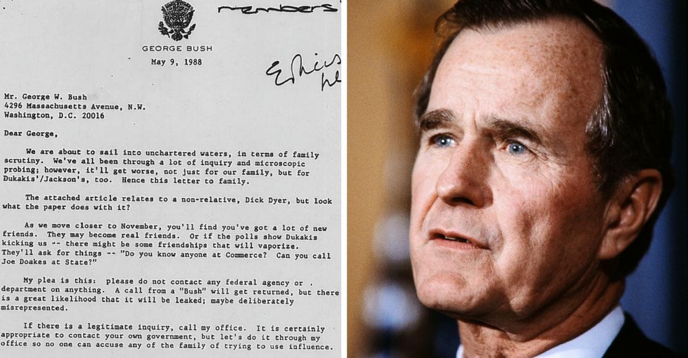 During his 1988 campaign, George H.W. Bush warned his son about 'new friends.'