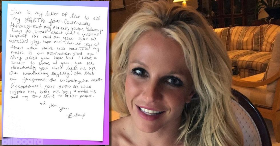 Read Britney Spears' beautifully candid open letter to her LGBTQ fans.