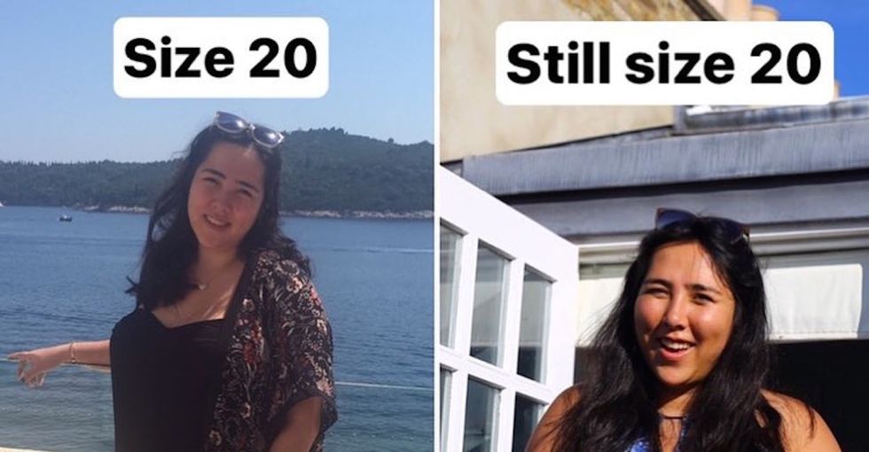 This woman's powerful 'before and after' photos crush myths about body positivity.