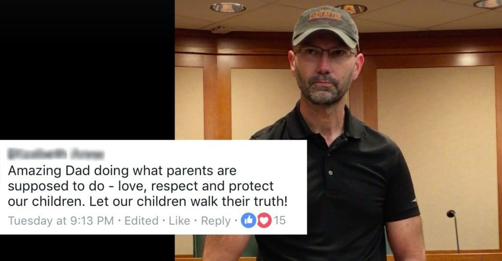 A Texas dad gave a heart-wrenching speech about his trans son. It's a must-see.