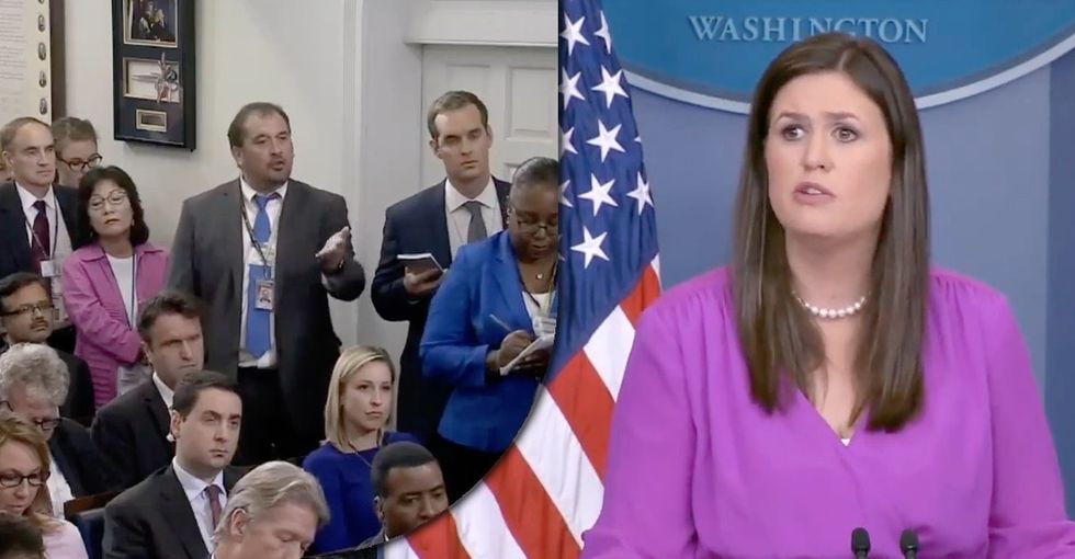 A reporter finally called out Trump's fake news claims in the White House today.