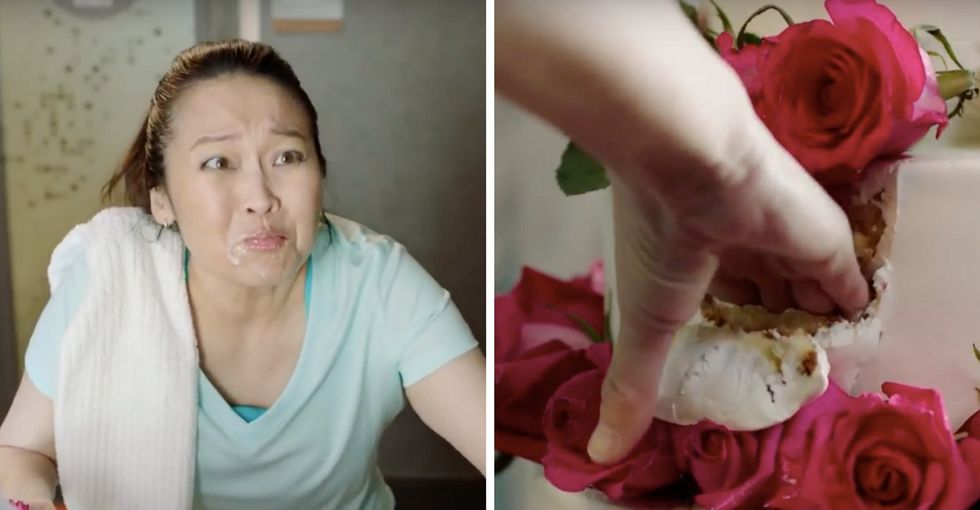 This woman destroys a wedding cake — and makes a point about sexual assault.