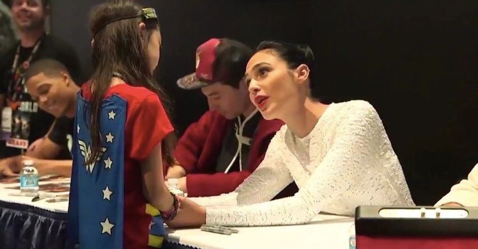 Check out this video of Gal Gadot meeting a teary-eyed Wonder Woman fan.