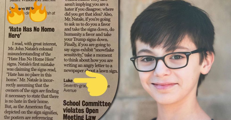A man complained about anti-hate lawn signs. This 13-year-old set him straight.