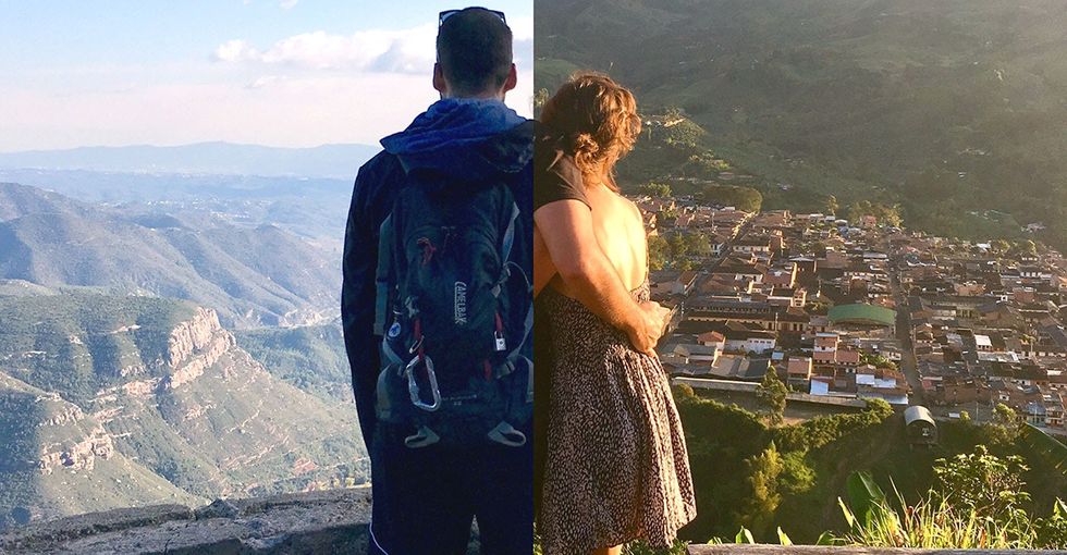 They're traveling on opposite sides of the world, but photography keeps them close.