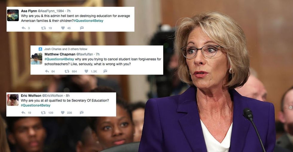 Twitter had some 'questions for Betsy,' and things got savage.