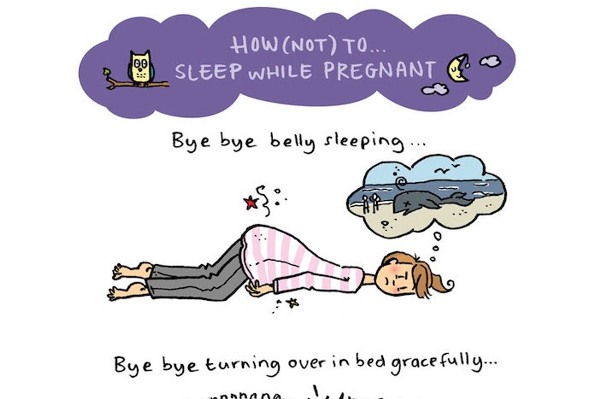 Pregnant woman sleeping on her stomach