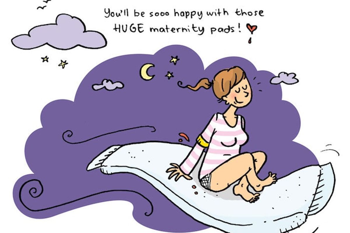 Comic of a woman on a flying carpet