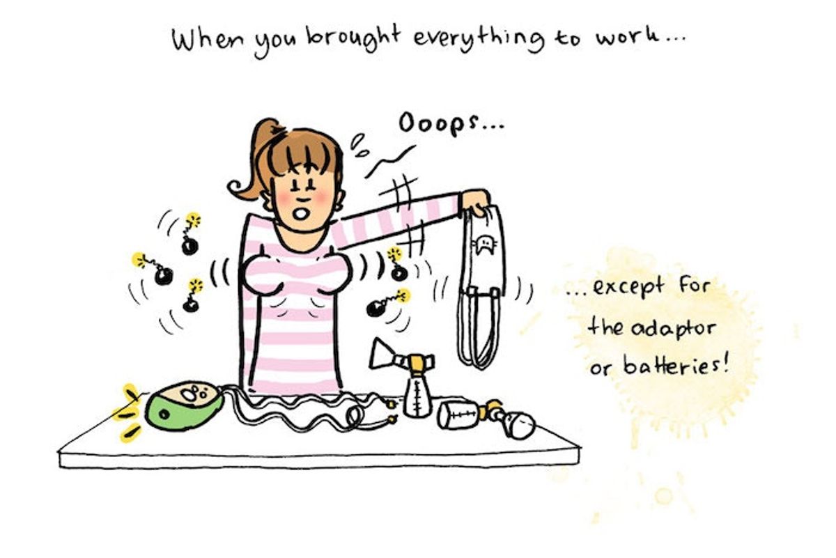 Comic of a woman pumping her breasts