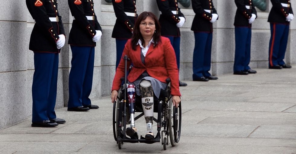 Sen. TammyDuckworth takes Trump to task over his trans military ban.