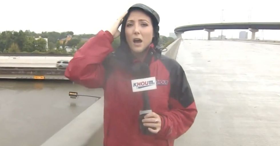 Houston reporter Brandi Smith saved a life while covering Hurricane Harvey.