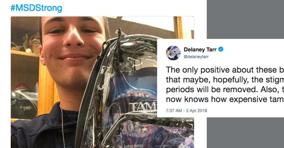 A Parkland student brought tampons to school in a clear backpack. The pic went viral.