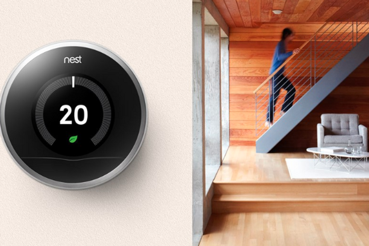 Photo of a Nest learning thermostat