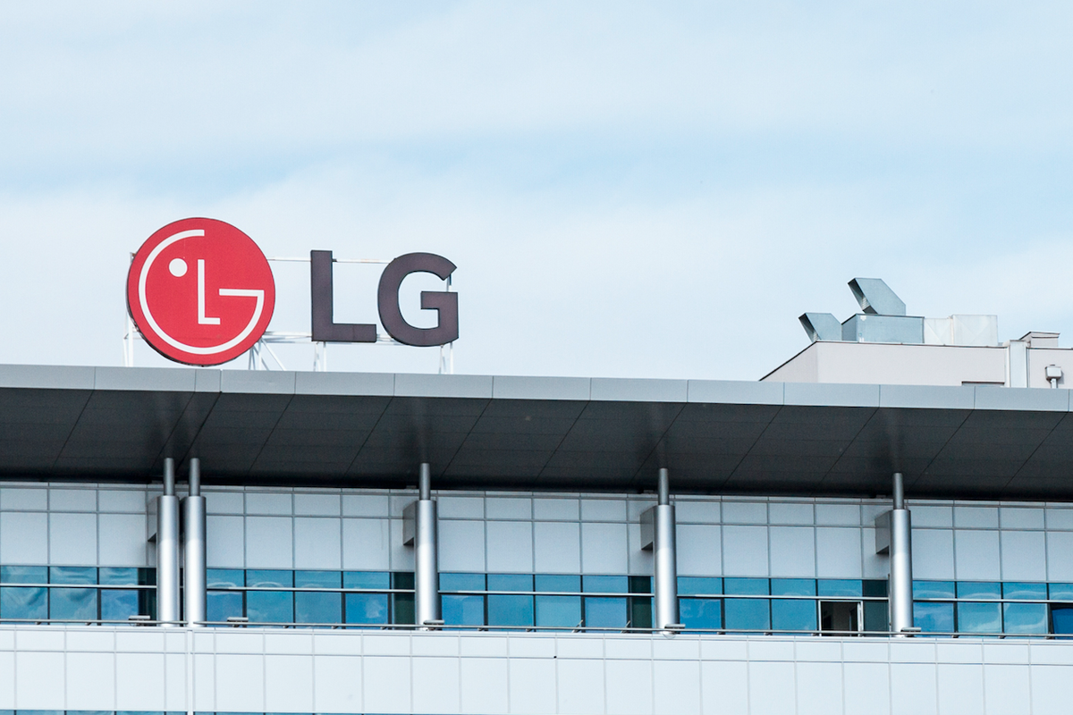 LG sign on top of a bulding