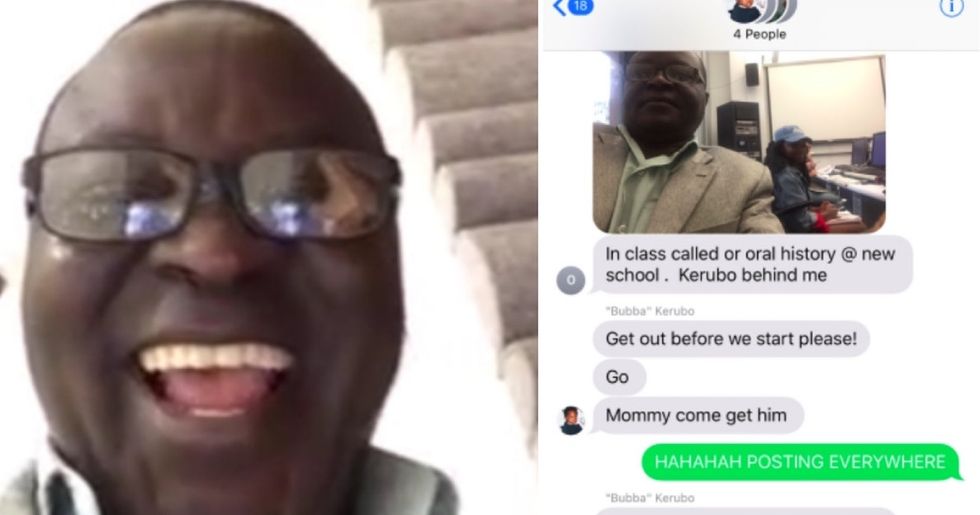 A dad couldn't get home after Harvey. So he went to class with his daughter.