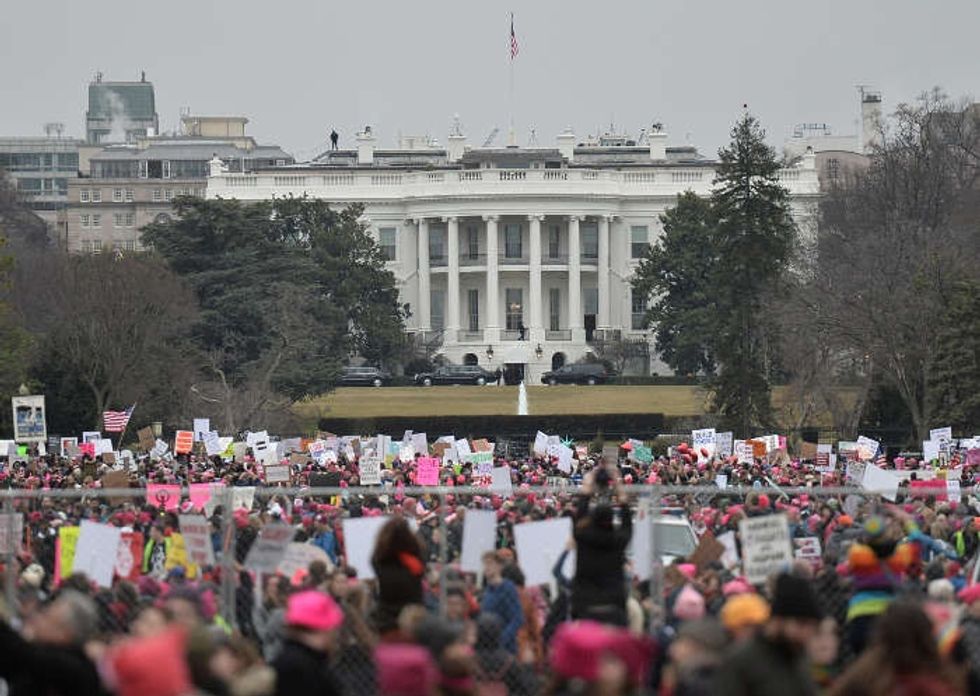 These dinosaurs may have pulled off the most hilarious protest of President Trump yet.