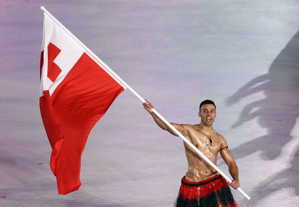Tonga's oiled-up Olympic flag bearer is once again showing us how to be our best selves.
